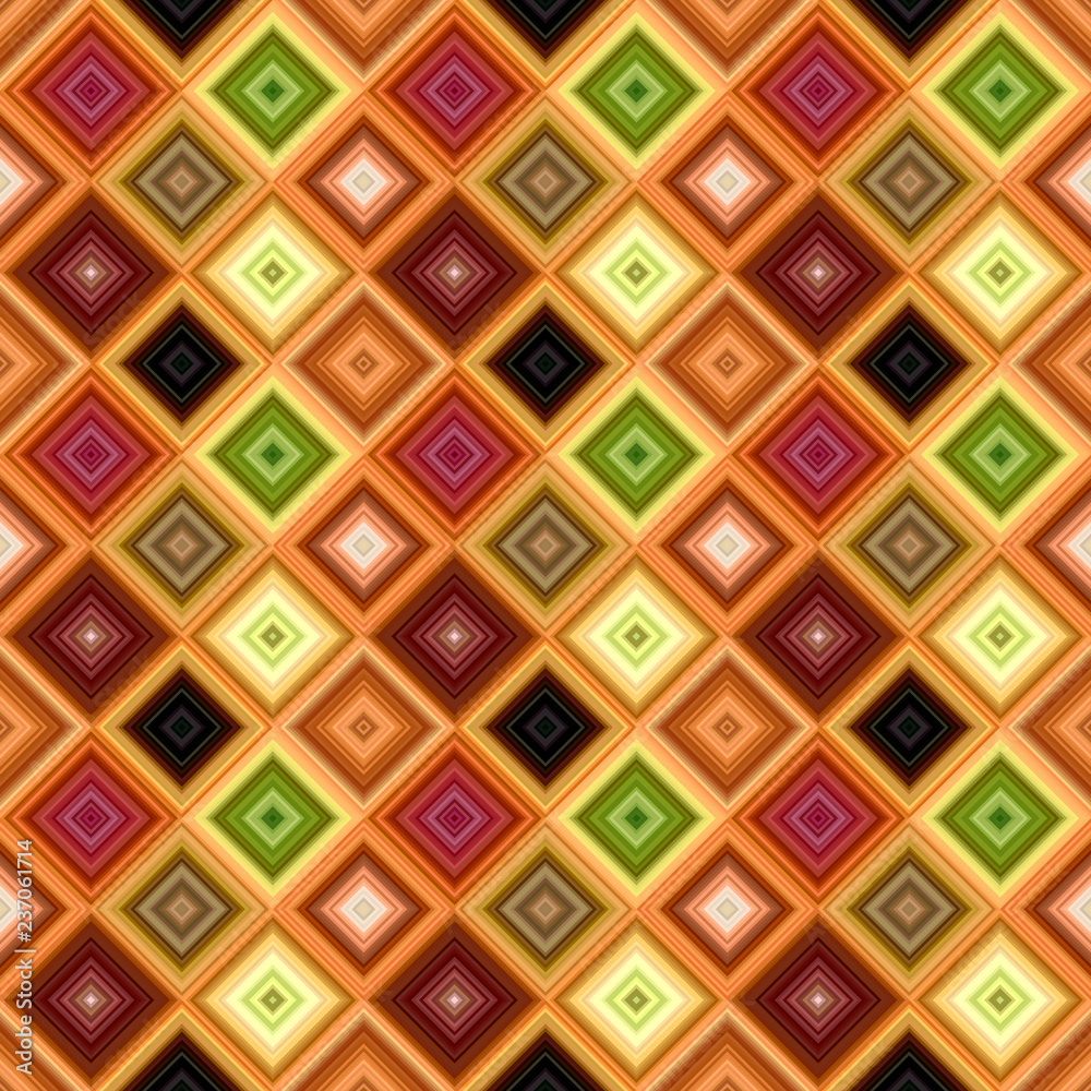 Poster colorful abstract repeating diagonal square pattern - vector tile mosaic background graphic