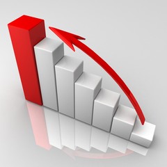 business graph with arrow