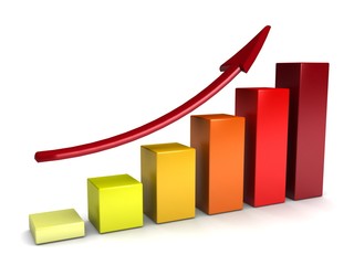 business graph with arrow