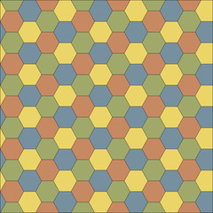 multicolored grid seamless background. Hexagonal cell texture