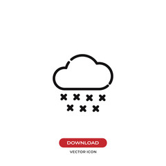 Cloud with rain drop vector icon