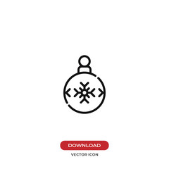 Christmas ball vector icon