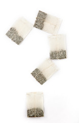tea pockets question mark white background nobody 