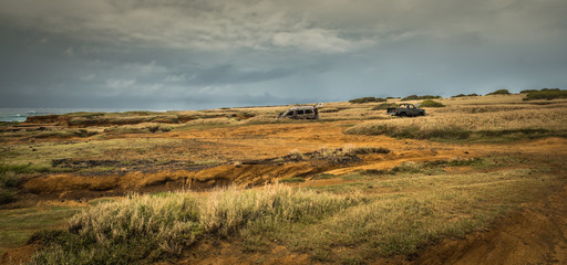 landscape with blue sky and clouds