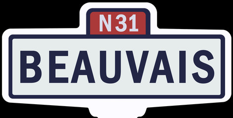 BEAUVAIS - Ancien panneau entrée d'agglomération 