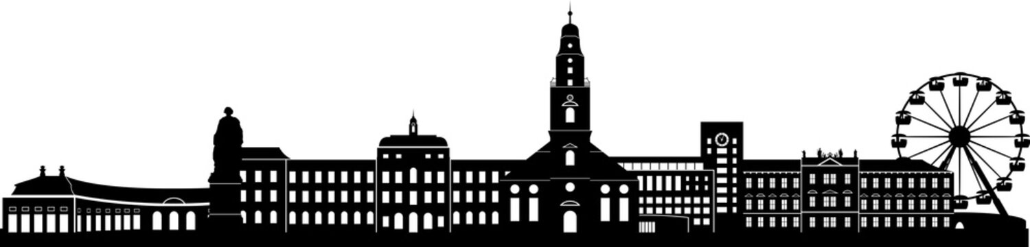 Erlangen skyline &uuml;berlagert // Vektor