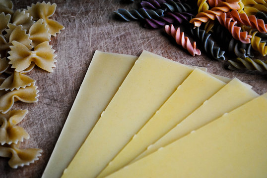 Italian cuisine cooking ingredients: variety of pasta shapes