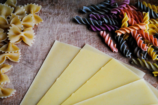 Italian cuisine cooking ingredients: variety of pasta shapes