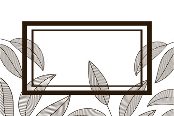 leaves and rectangle isolated icon