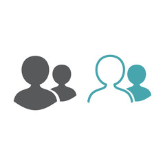 Silhouettes of two people.