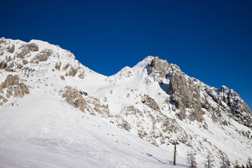 view of Nassfele ski resort, Austrian Alps