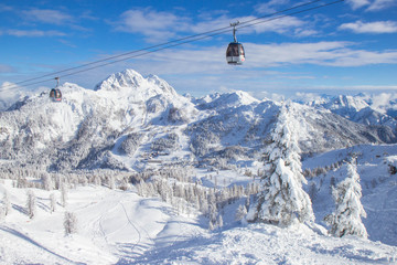 view of Nassfele ski resort, Austrian Alps