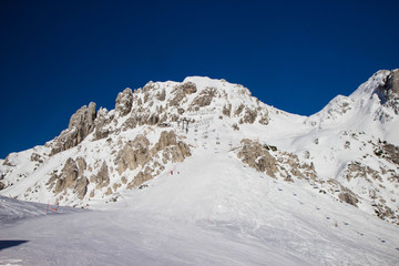 Fototapeta na wymiar view of Nassfele ski resort, Austrian Alps