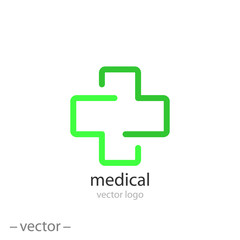 Obraz premium Cross medical logo icon vector