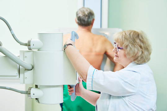 fluorography and healthcare. adult man examination
