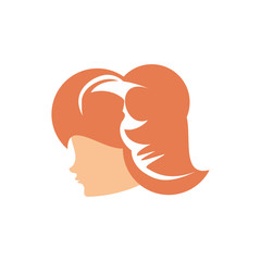 head of woman style retro