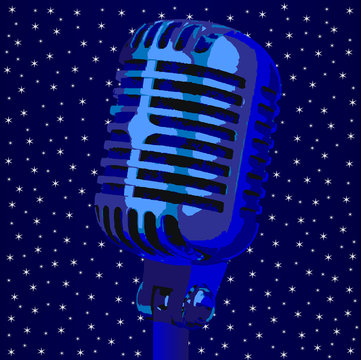 Microphone Stary Night Background
