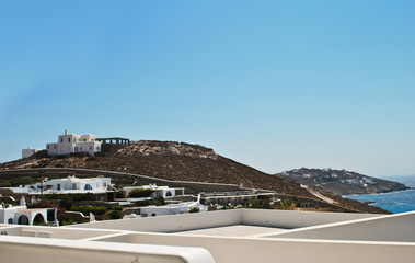 Fototapeta na wymiar Ocean view of Mykonos town