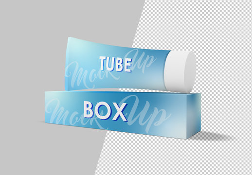 Tube and Box Packaging Mockup