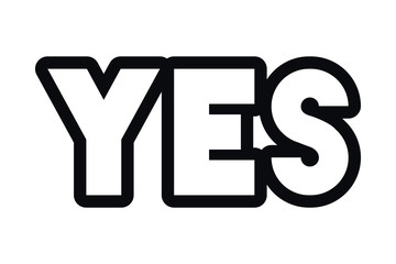 yes comic words isolated icon