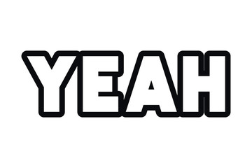 yeah comic words isolated icon