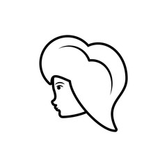 head of woman style retro