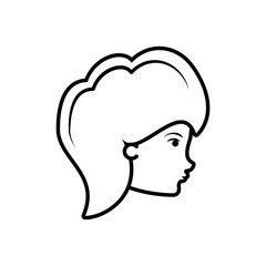 head of woman style retro