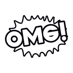 omg comic words in speech bubble isolated icon