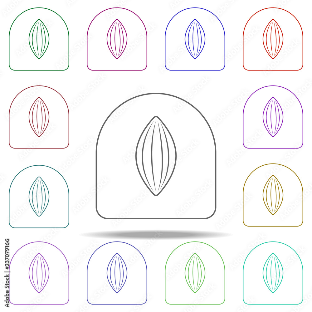 Poster almonds in chocolate line icon. elements of chocolate in multi color style icons. simple icon for we