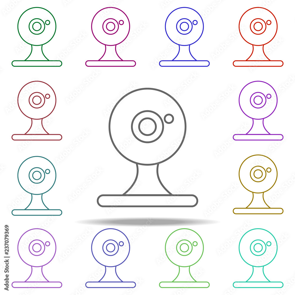 Aufkleber web camera line icon. Elements of computer hardware in multi color style icons. Simple icon for websites, web design, mobile app, info graphics