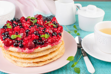 cake with fresh berries