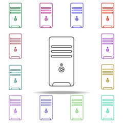 computer keys line icon. Elements of computer hardware in multi color style icons. Simple icon for websites, web design, mobile app, info graphics