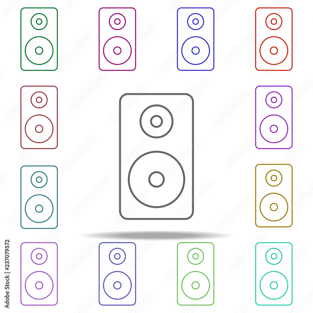 Poster speakers line icon. elements of computer hardware in multi color style icons. simple icon for websit