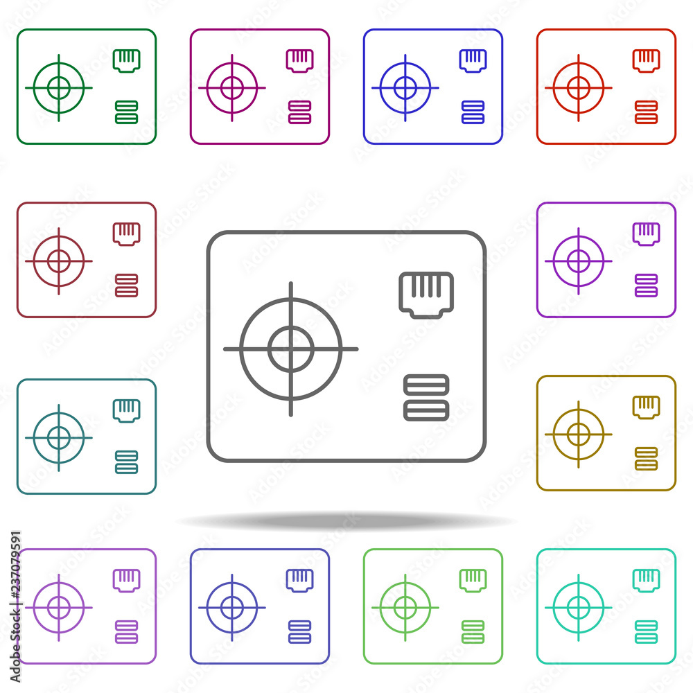 Poster electric stabilizer line icon. elements of computer hardware in multi color style icons. simple icon