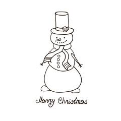 Snowman hand drawn