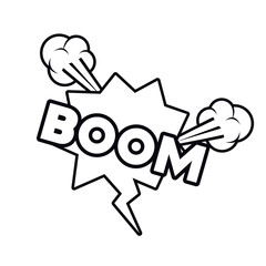 boom comic words in speech bubble isolated icon