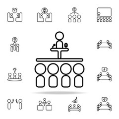 performance before the team icon. conferencing icons universal set for web and mobile