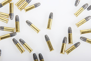 Bullets isolated on white background.