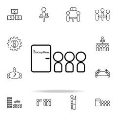 staff at the reception icon. conferencing icons universal set for web and mobile