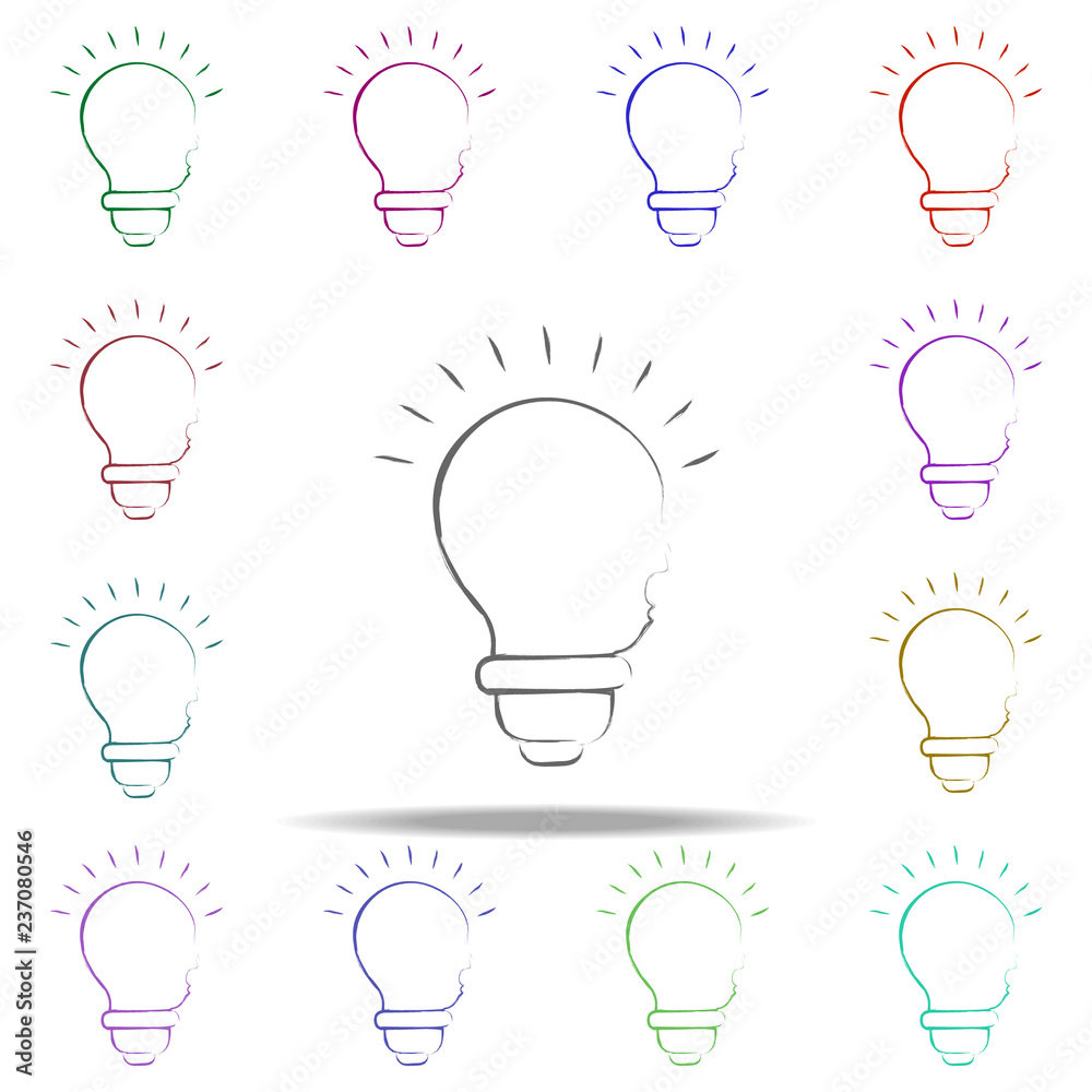 Poster broken light bulb icon. elements of creative idea in multi color style icons. simple icon for websit