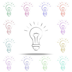 burning light bulb icon. Elements of Creative idea in multi color style icons. Simple icon for websites, web design, mobile app, info graphics