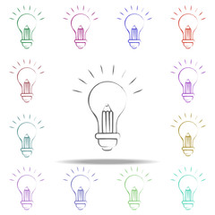 light bulb and pencil icon. Elements of Creative idea in multi color style icons. Simple icon for websites, web design, mobile app, info graphics