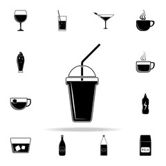 plastic cup with juice icon. Drink icons universal set for web and mobile