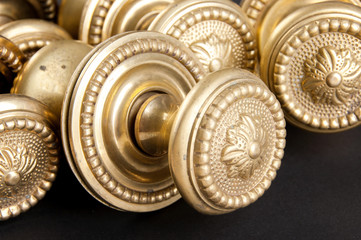 Vintage bronze door handles