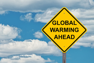 Global Warming Ahead Caution Sign