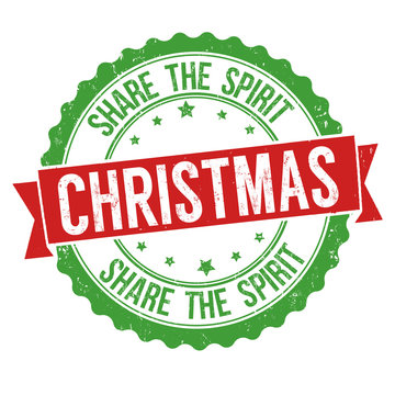 Christmas. Share the spirit sign or stamp