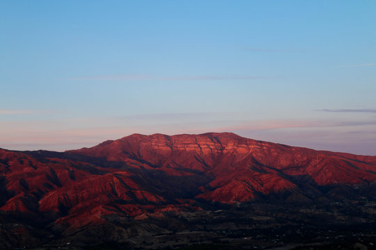 The Pink Moment In Ojai Mountains 