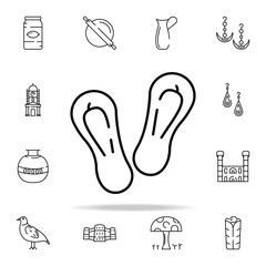 casual wear, flip flops icon. pakistan culture and landmarks icons universal set for web and mobile