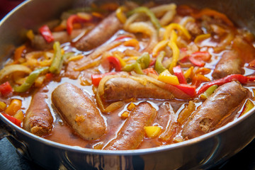 Sausage Onion Peppers Cooking