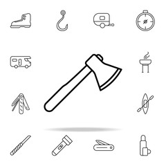 ax line icon. camping icons universal set for web and mobile